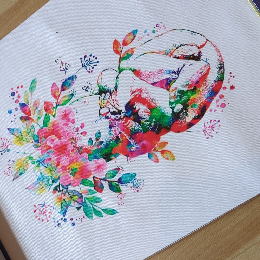 NEW Watercolor Canvas Wall Hanging/ Floral Painting, Baby Shower, Pregnancy Gift
